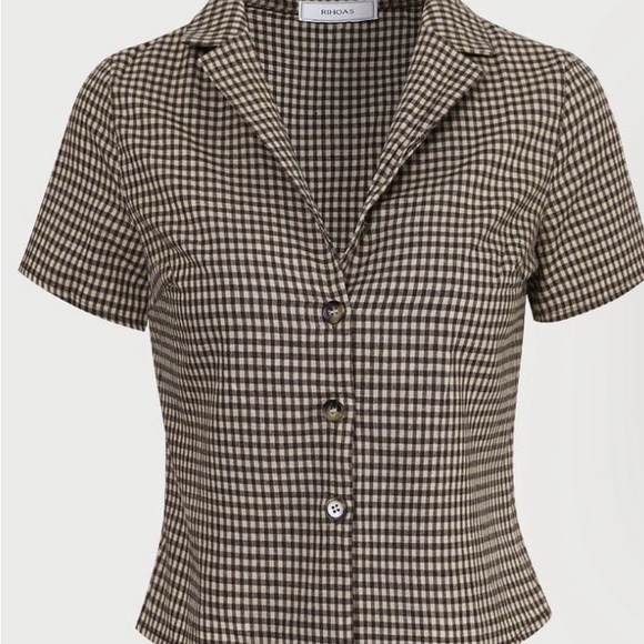 RHIHOAS Brown Gingham checked Shorts Set XL - Picture 3 of 5